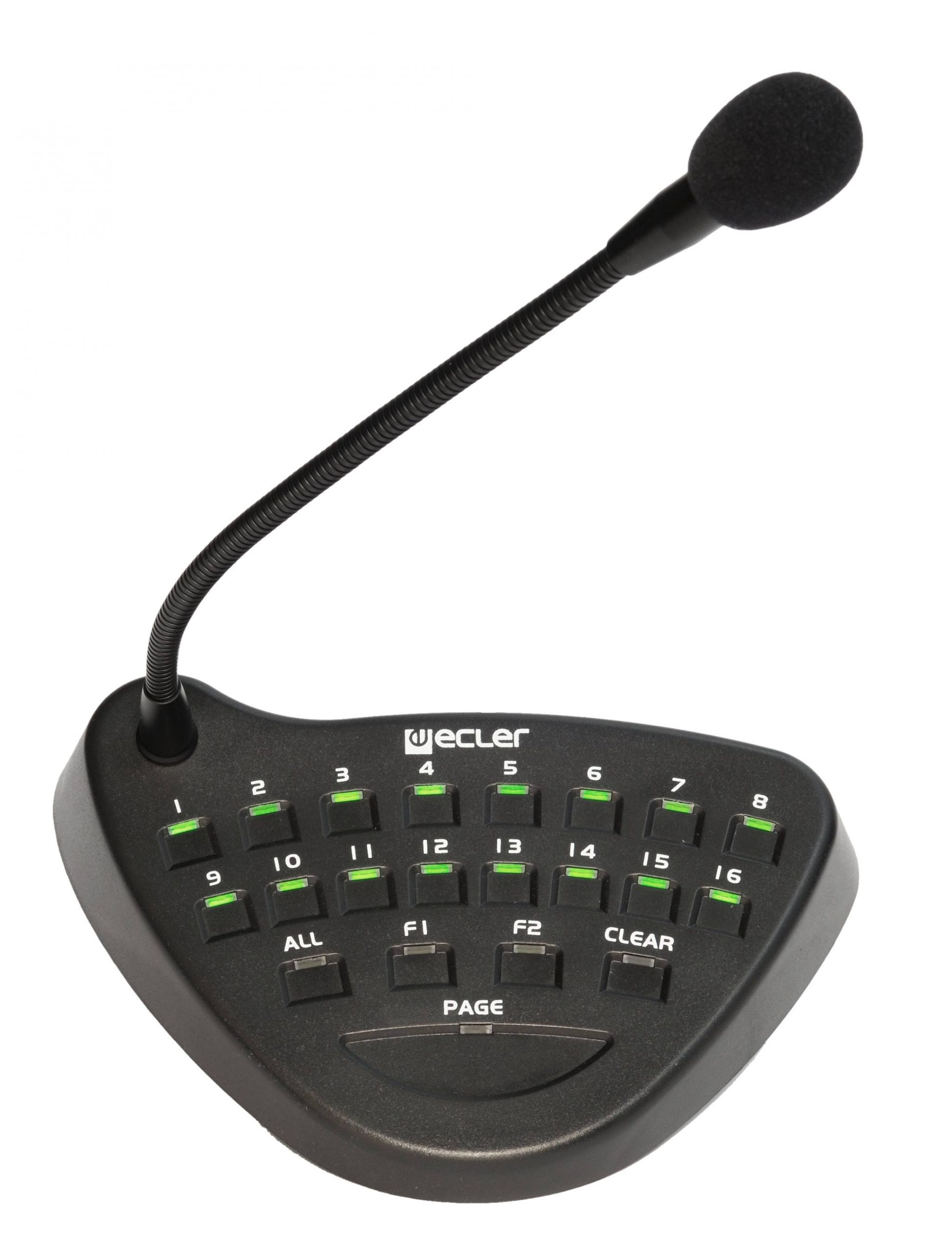Ecler-M-Page16-microphone-paging-station-16-zones-front-2