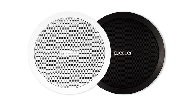 Ecler-in-ceiling-loudspeaker-IC6WH-and-BK-front-grill-lr