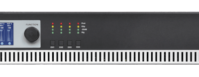 Czterokanałowy wzmacniacz mocy WaveDynamics™ 100V AUDAC PMQ240
