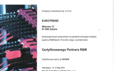 Uzyskaliśmy tytuł Certyfikowanego Partnera R&M!